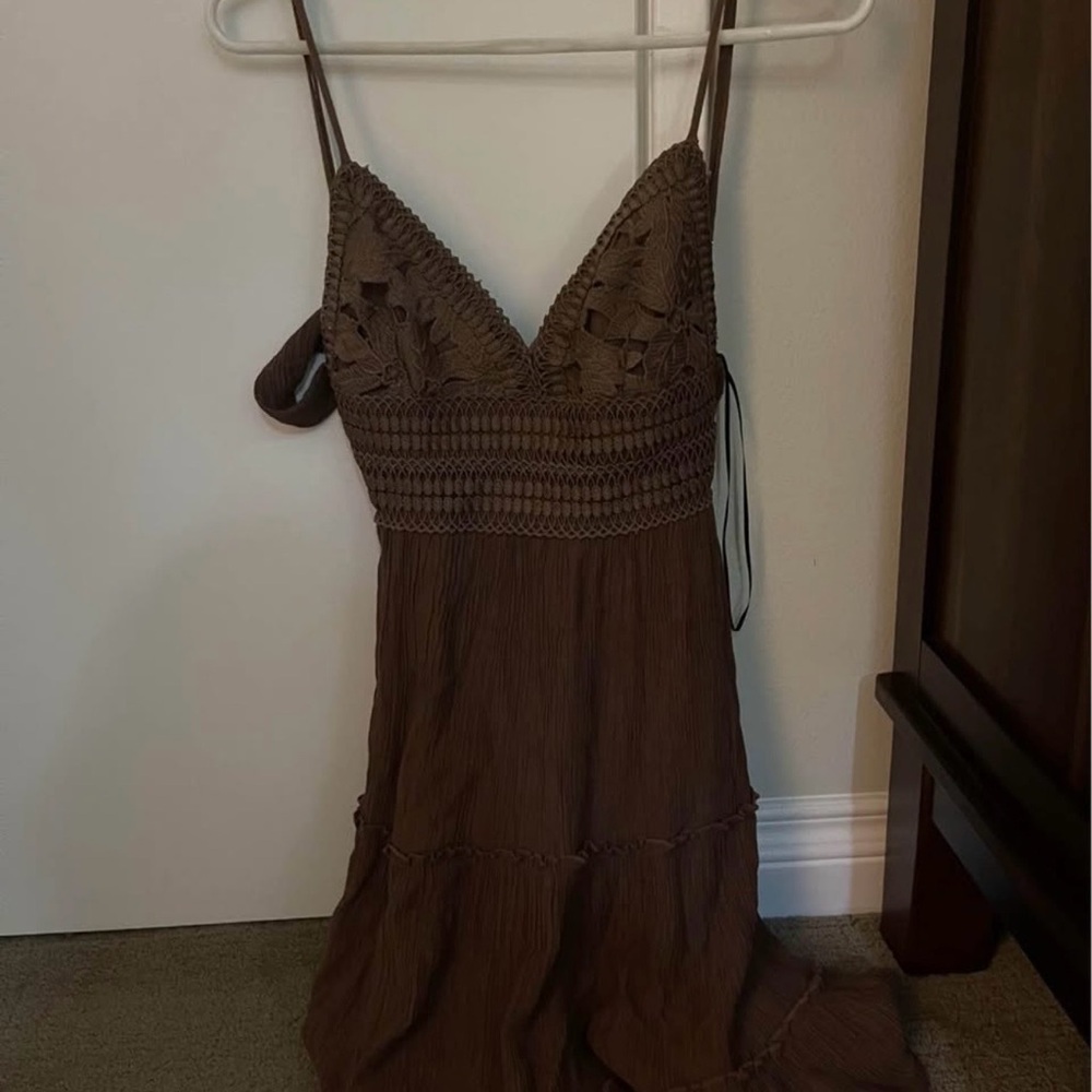 SOLD


Elegant Brown Crochet Maxi Dress